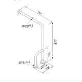 ΜΠΑΡΑ ΤΟΙΧΟΥ-ΔΑΠΕΔΟΥ 80x87,7Y AMEA INOX MAT 530-G56-JCS-38
