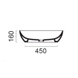 Νιπτήρας μπάνιου σε χρώμα πλατίνας Gsi Pura Platinium 8842-430300 60 x 42 cm