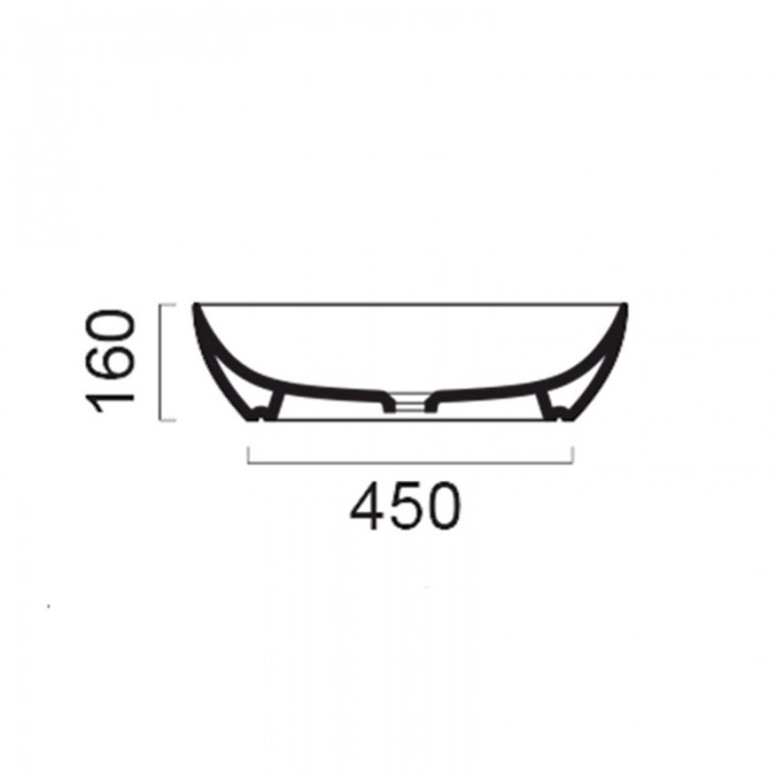 Νιπτήρας μπάνιου σε χρώμα πλατίνας Gsi Pura Platinium 8842-430300 60 x 42 cm