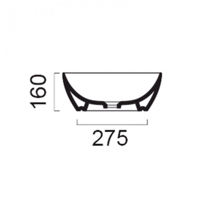 Νιπτήρας μπάνιου σε χρώμα πλατίνας Gsi Pura Platinium 8842-430300 60 x 42 cm