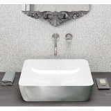 Νιπτήρας μπάνιου σε χρώμα πλατίνας Gsi Sand Platinum 9037-420300 50 x38 cm