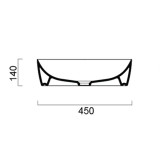 Νιπτήρας μπάνιου σε χρώμα πλατίνας Gsi Sand Platinum 9037-420300 50 x38 cm