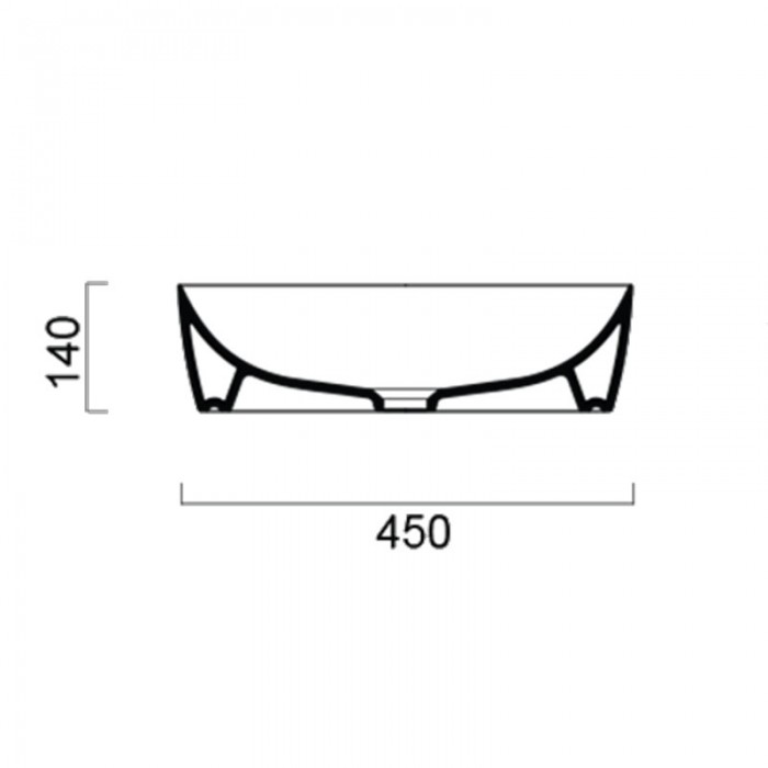 Νιπτήρας μπάνιου σε χρώμα πλατίνας Gsi Sand Platinum 9037-420300 50 x38 cm
