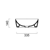 Νιπτήρας μπάνιου σε χρώμα πλατίνας Gsi Sand Platinum 9037-420300 50 x38 cm