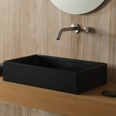 Νιπτήρας μπάνιου σε μαύρο ματ χρώμα Scarabeo Teorema 5101-401  60 x 40 cm