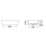 Νιπτήρας μπάνιου 56 x 39 cm σε χρώμα λευκό ματ Scarabeo Glam 1804-301