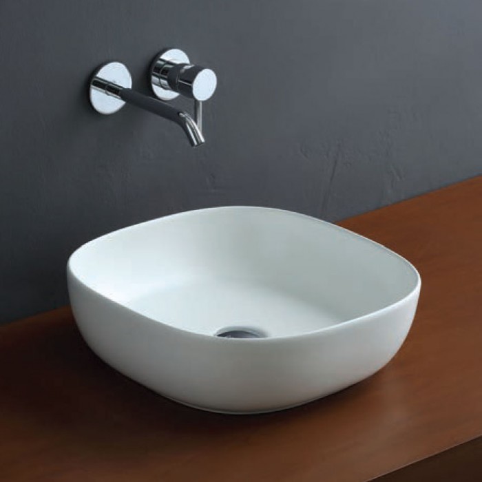 Νιπτήρας μπάνιου σε λευκό ματ χρώμα Scarabeo Glam 1806-301