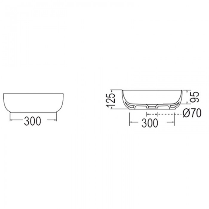 Νιπτήρας μπάνιου σε μαύρο ματ χρώμα Scarabeo Glam 1806-401