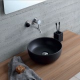 Νιπτήρας μπάνιου σε μαύρο ματ χρώμα Scarabeo GLAM Ø33 εκ. 1808-401