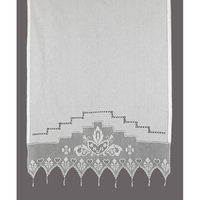 κουρτίνα 075 (90cm x 130cm) λευκό με τούνελ
