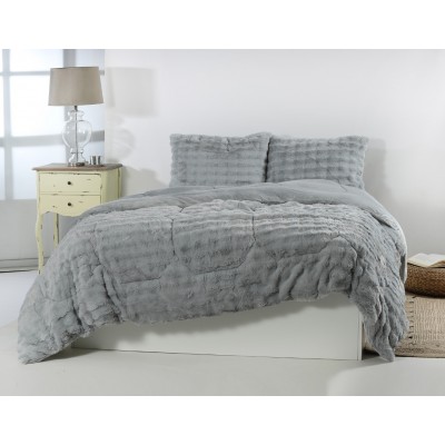 Κουβερτοπάπλωμα burble (220cm x 240cm +2 x 50cm x 70cm) γκρί