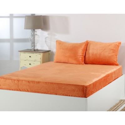 Σεντόνι fleece solid (160cm x 200cm ) copper tan 