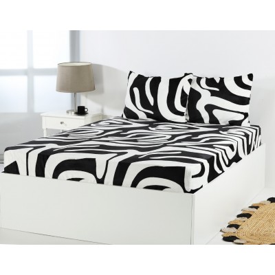 Fleece σεντόνι με λάστιχο και μαξιλαροθήκες (100cm x 200cm + 30cm) design 3