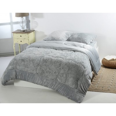 Κουβερτοπάπλωμα pv plush (220cm x 240cm) blue silver