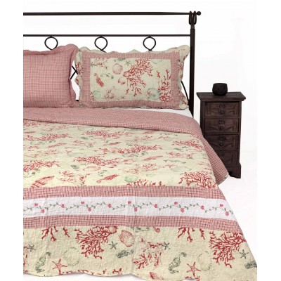 ΚΟΥΒΕΡΛΙ σετ (220cm x 240cm + 2 x 50cm x 70cm) 1017 ρόζ