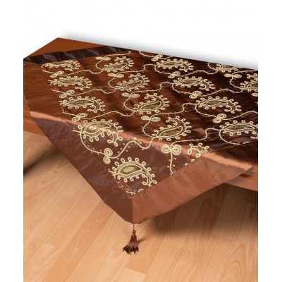 Σατέν τραπεζοκαρέ 1028 (130cm x 130cm) καφέ  