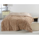 Κουβερτοπάπλωμα burble (220cm x 240cm) ανοιχτό καφέ 