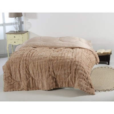 Κουβερτοπάπλωμα burble (240cm x 260cm) ανοιχτό καφέ 