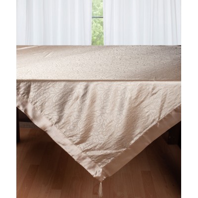 Σατέν καρέ 2009 λουλούδι (80cm x 80cm) μπέζ