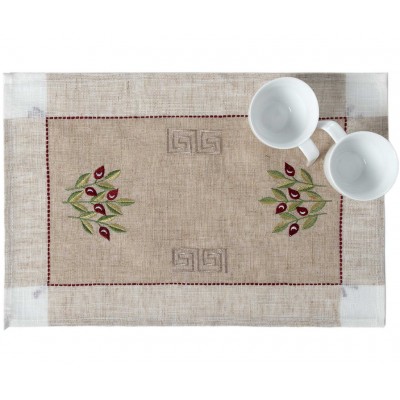 Ντουζίνες (12 τεμάχια) σουπλά 2625 (35cm x 45cm) κόκκινη ελιά