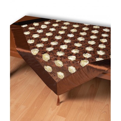 Τούλινο καρέ 264-17 (85cm x 85cm) καφέ