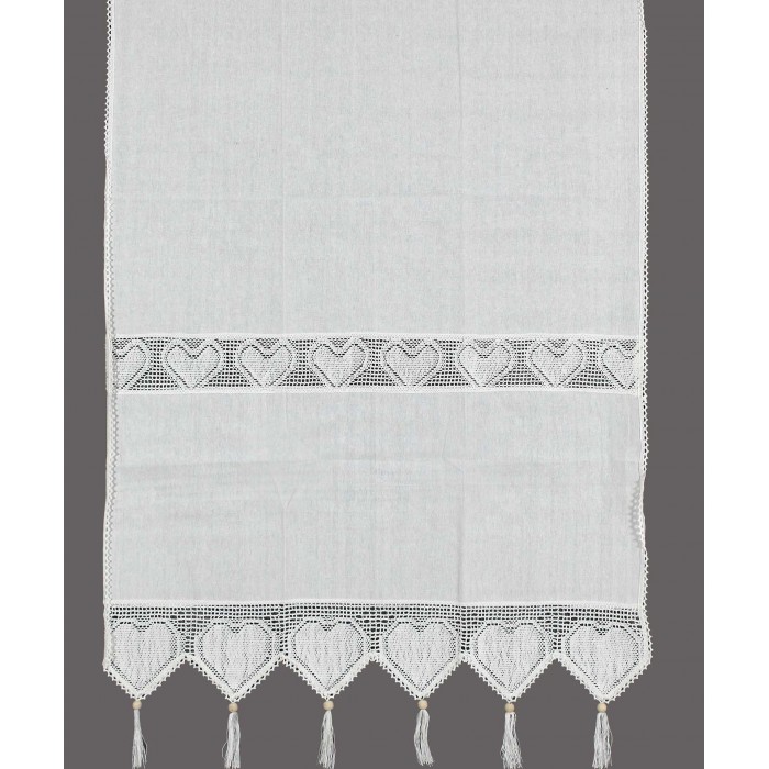 κουρτίνα 432 (90cm x 130cm) λευκή με τούνελ