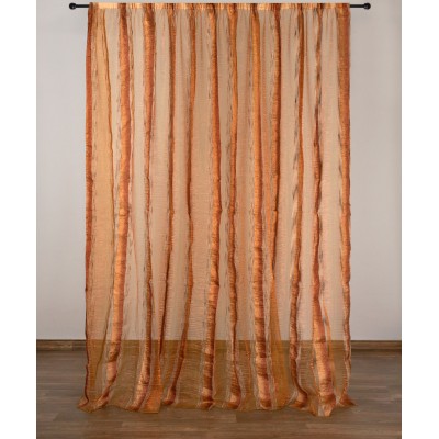 Κουρτίνα 6103 (280cm x 300cm) με τρέσα καφέ