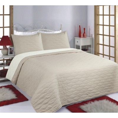 ΚΟΥΒΕΡΛΙ σετ (170cm x 220cm + 1 x 50cm x 70cm) RUBY beige/ivory