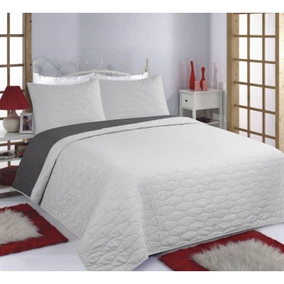 ΚΟΥΒΕΡΛΙ σετ (170cm x 220cm + 1 x 50cm x 70cm) RUBY grey/anthracite