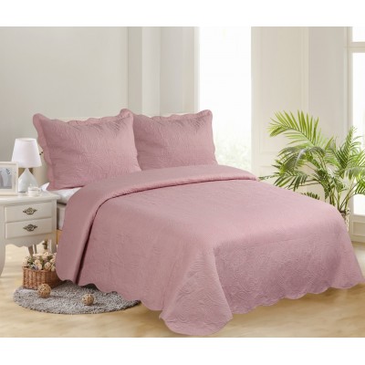 Μονό κουβερλί solid (160cm x 220cm + 1 x 50cm x 70cm ) amethyst/cream