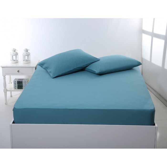 Σεντόνι με λάστιχο jersey (160cm x 200cm + 35cm) petrol