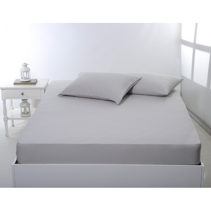 Σεντόνι με λάστιχο jersey (100cm x 200cm + 35cm) light grey