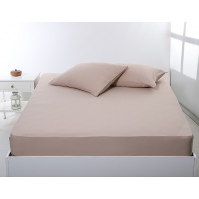 Σεντόνι με λάστιχο jersey (100cm x 200cm + 35cm) dark beige