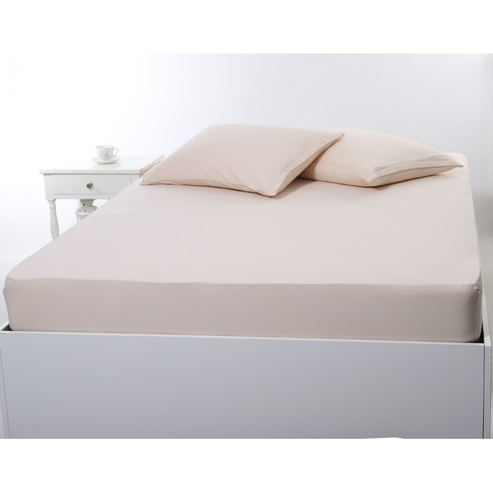 Σεντόνι με λάστιχο jersey (160cm x 200cm + 35cm) light beige