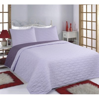ΚΟΥΒΕΡΛΙ σετ (170cm x 220cm + 1 x 50cm x 70cm) RUBY lila/purple