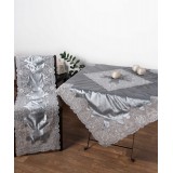 Καρέ (85cm X 85cm) YL169-14B VELVET ΓΚΡΙ