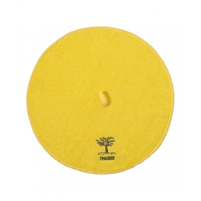 Στρογγυλή πετσέτα με κρεμαστράκι (48cm) κίτρινο Θάσος