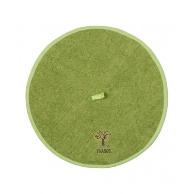 Στρογγυλή πετσέτα με κρεμαστράκι (48cm) πράσινο Θάσος