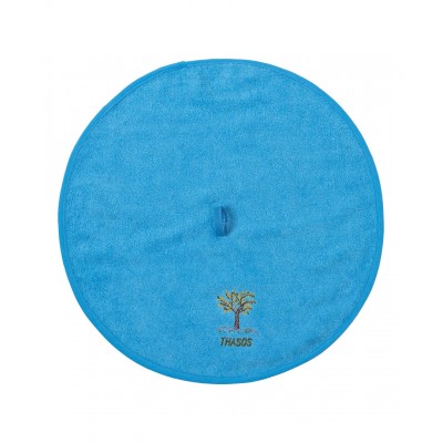 Στρογγυλή πετσέτα με κρεμαστράκι (48cm) μπλέ Θάσος
