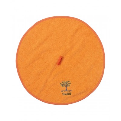 Στρογγυλή πετσέτα με κρεμαστράκι (48cm) πορτοκαλί Θάσος