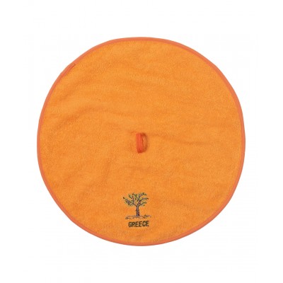 Στρογγυλή πετσέτα με κρεμαστράκι (48cm) πορτοκαλί GREECE
