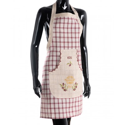 Ολόσωμη ποδιά 1312 (80cm x 55cm) κόκκινη KOS