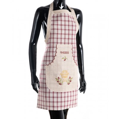 Ολόσωμη ποδιά 1312 (80cm x 55cm) κόκκινη RHODOS