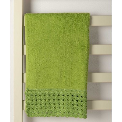 Πετσέτα Προσώπου (50cm x 100cm) με δαντέλα πράσινο