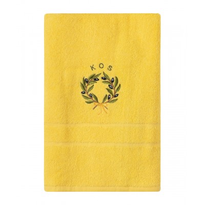 Πετσέτα Προσώπου ( 50cm x 100cm ) Κίτρινο με Στεφάνι ΚΩΣ