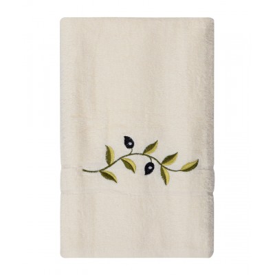 Πετσέτα Προσώπου ( 50cm x 100cm ) Εκρού με κλαδί