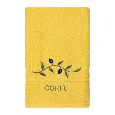 Πετσέτα Προσώπου ( 50cm x 100cm ) Κίτρινο με κλαδί ΚΕΡΚΥΡΑ