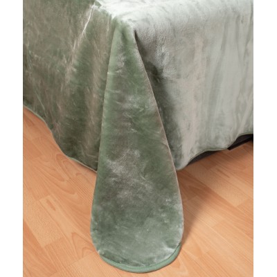 Βελουτέ κουβέρτες (220cm x 240cm) πράσινο