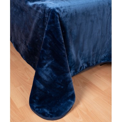 Βελουτέ κουβέρτες (220cm x 240cm) μπλέ