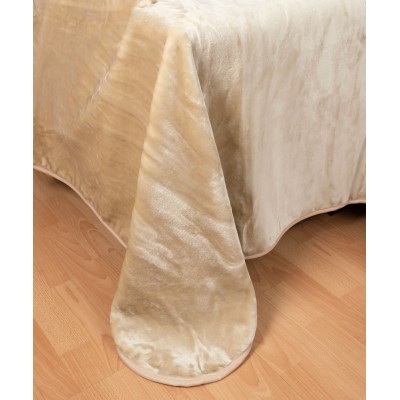 Βελουτέ κουβέρτες (220cm x 240cm) μπεζ